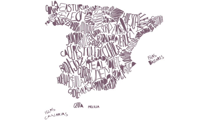 Mapa Espanha 720 x 412 píxeles
